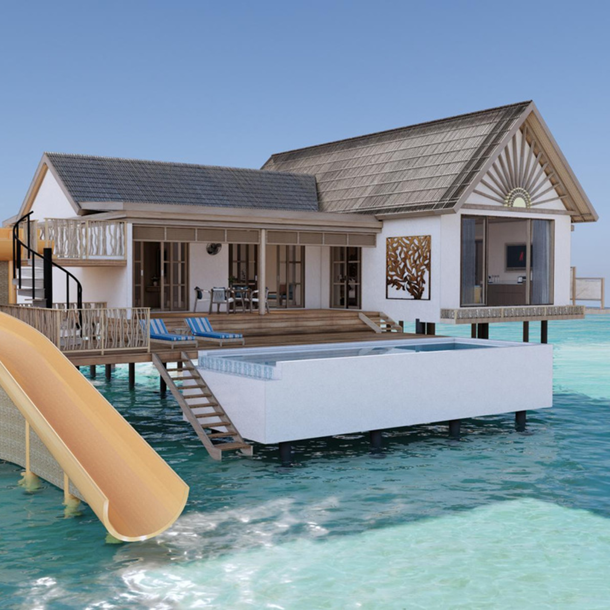 Sunset Family Water Pool Villa with Slide — 2 Bedroom