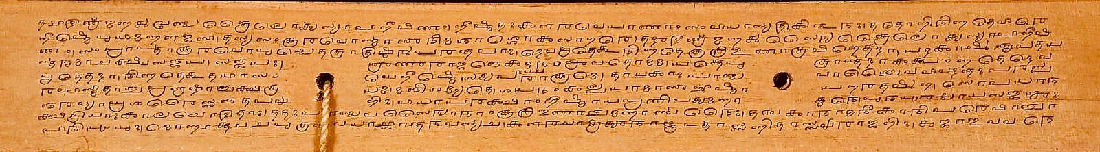 Mahabharata Drona Parvan folio in Grantha script, Whish manuscript collection, acquired 1836.